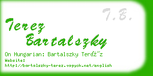 terez bartalszky business card